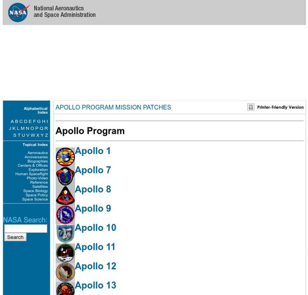Nasa: Project Apollo Patches Graphic Nasa: Project Apollo Patches Graphic