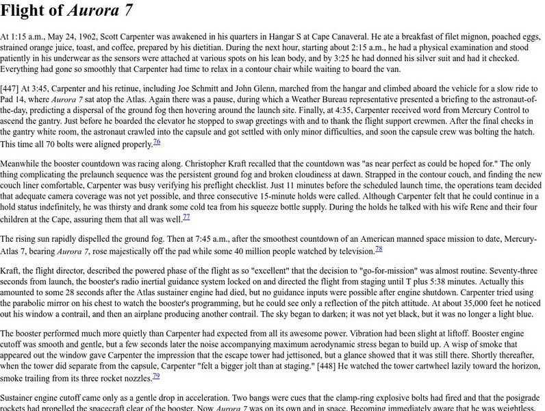 Nasa: Scott Carpenter the Flight of Aurora 7 Website Nasa: Scott Carpenter the Flight of Aurora 7 Website