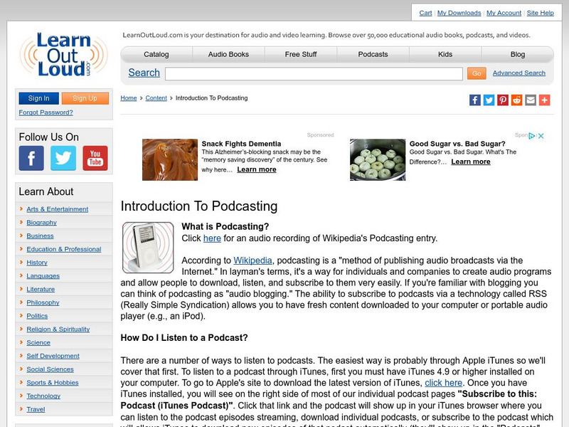 Learn Out loud.com: Introduction to Podcasting Article