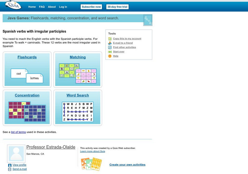 Quia: Spanish Verbs With Irregular Participles Interactive Quia: Spanish Verbs With Irregular Participles Interactive