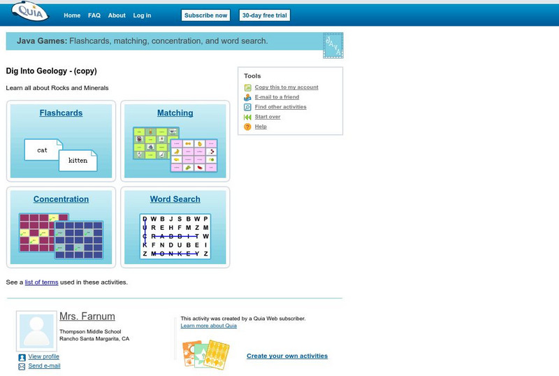 Quia: Dig Into Geology Interactive Quia: Dig Into Geology Interactive