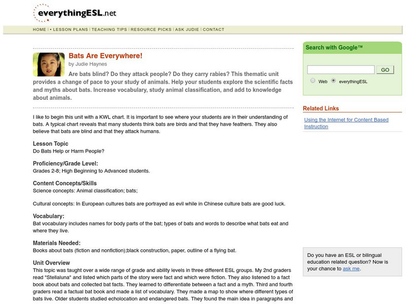 Bats Are Everywhere! Lesson Plan Bats Are Everywhere! Lesson Plan