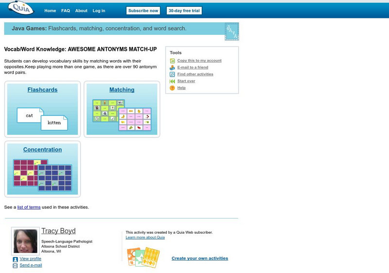 Quia: Awesome Antonyms Match Up Interactive Quia: Awesome Antonyms Match Up Interactive