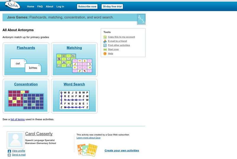 Quia: All About Antonyms Interactive Quia: All About Antonyms Interactive