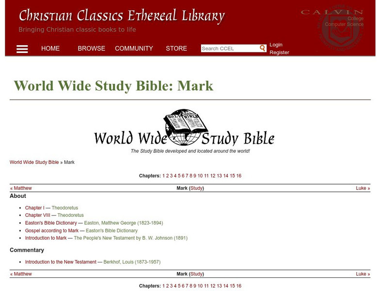 World Wide Study Bible: Mark Website World Wide Study Bible: Mark Website