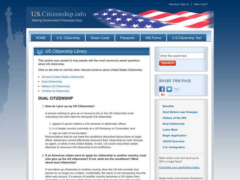 Us citizenship.info: Us Citizenship Library: Dual Citizenship Article Us citizenship.info: Us Citizenship Library: Dual Citizenship Article