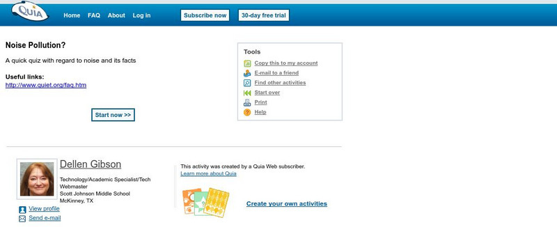 Quia: Noise Pollution? eBook Quia: Noise Pollution? eBook