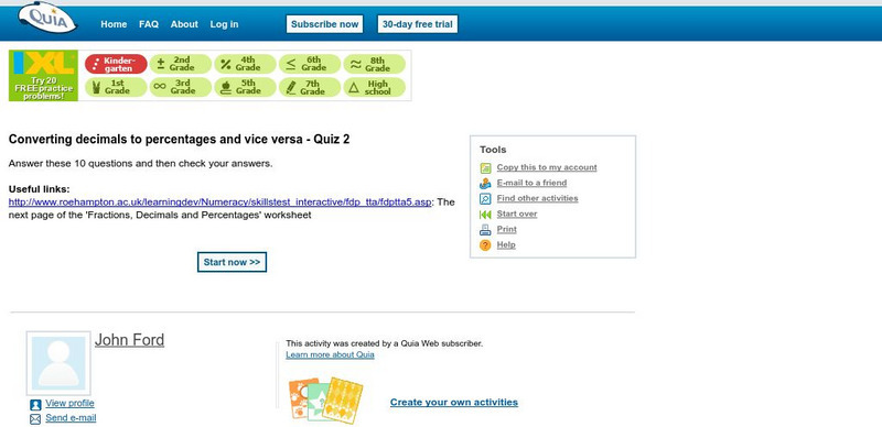 Quia: Convert Decimals to Percents & Vice Versa Quiz 2 Unknown Type Quia: Convert Decimals to Percents & Vice Versa Quiz 2 Unknown Type