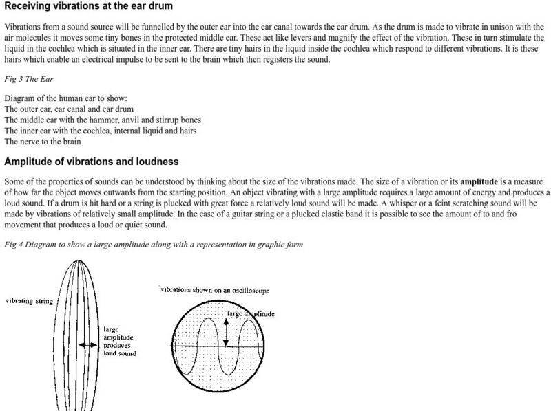 Univ. Of Leicester: Amplitude of Vibrations and Loudness Website Univ. Of Leicester: Amplitude of Vibrations and Loudness Website
