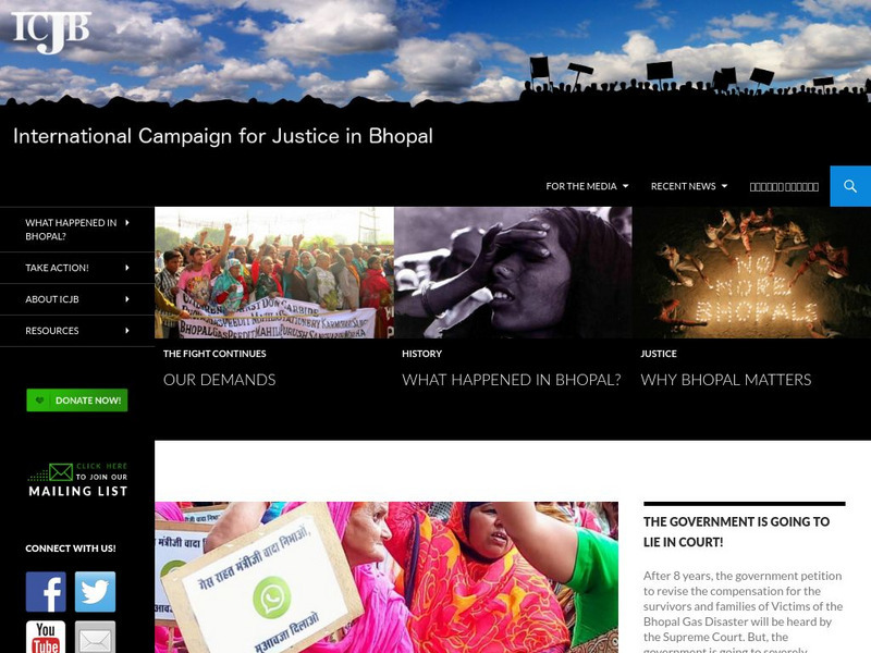 International Campaign for Justice in Bhopal Website