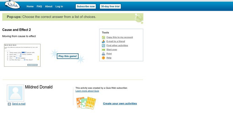Quia: Cause and Effect 2 eBook Quia: Cause and Effect 2 eBook