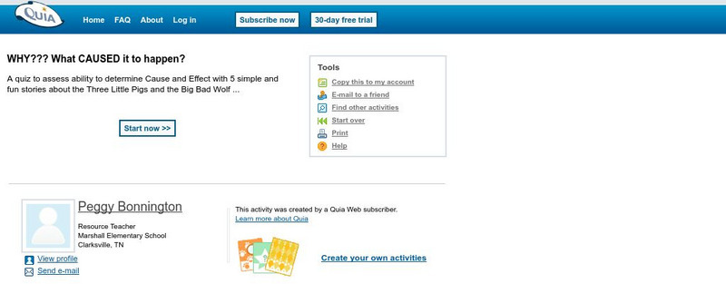 Quia: Why??? What Caused It to Happen? Unknown Type Quia: Why??? What Caused It to Happen? Unknown Type