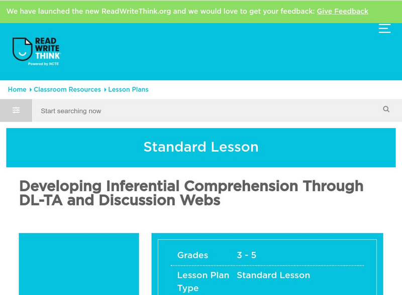 Read Write Think: Developing Inferential Comprehension Lesson Plan