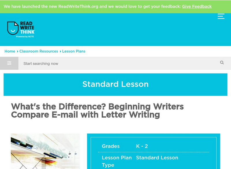 Read Write Think: Beginning Writers Compare E Mail With Letter Writing Lesson Plan Read Write Think: Beginning Writers Compare E Mail With Letter Writing Lesson Plan