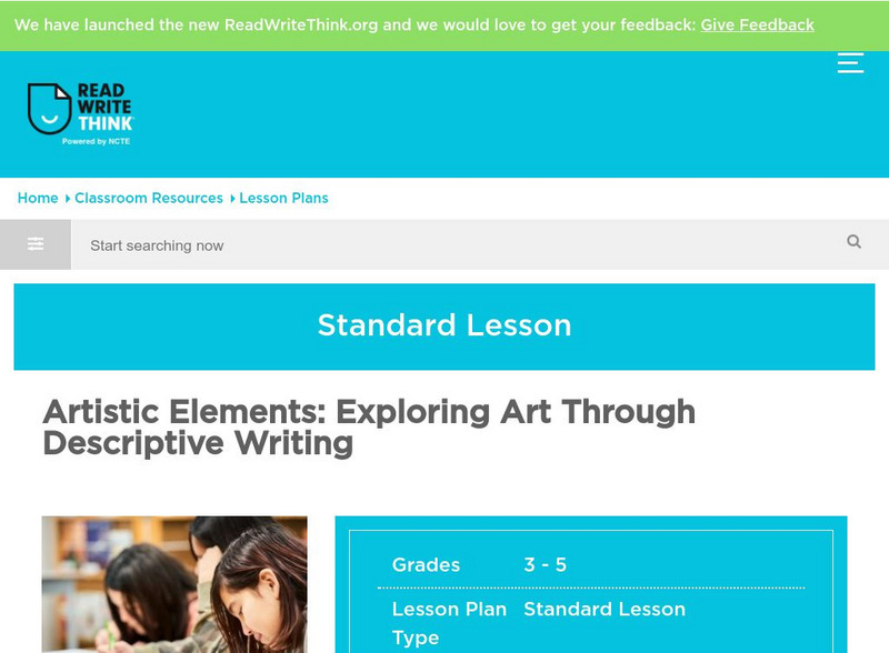 Read Write Think: Exploring Art Through Descriptive Writing Lesson Plan