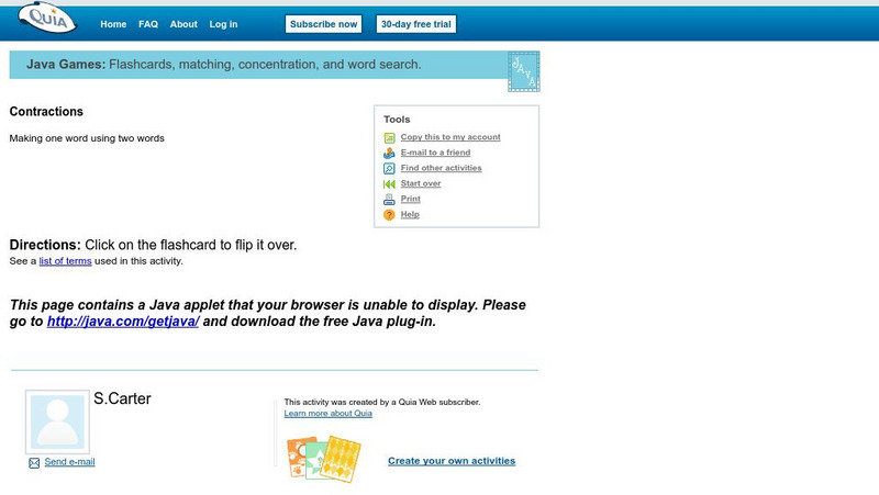 Quia: Contractions Activity Quia: Contractions Activity