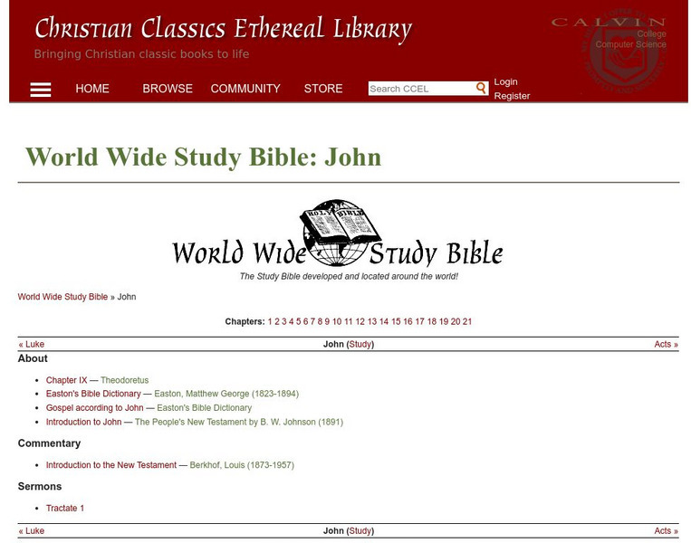 World Wide Study Bible: John Website World Wide Study Bible: John Website