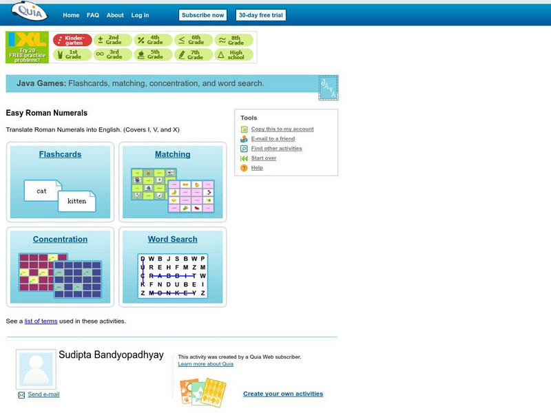 Quia: Easy Roman Numerals Interactive Quia: Easy Roman Numerals Interactive