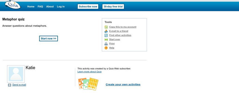 Quia: Metaphor Quiz eBook Quia: Metaphor Quiz eBook