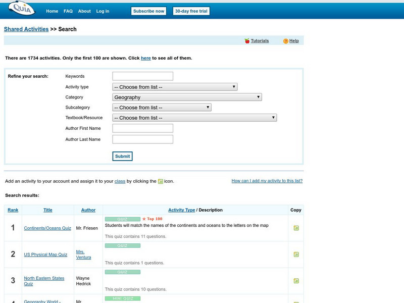 Quia: Geography Activities Interactive Quia: Geography Activities Interactive