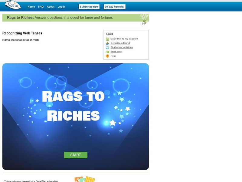 Quia: Recognizing Verb Tenses Unknown Type Quia: Recognizing Verb Tenses Unknown Type
