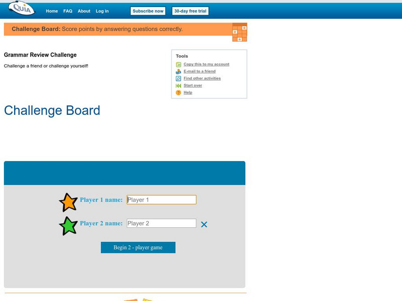 Quia: Grammar Review Challenge Interactive Quia: Grammar Review Challenge Interactive
