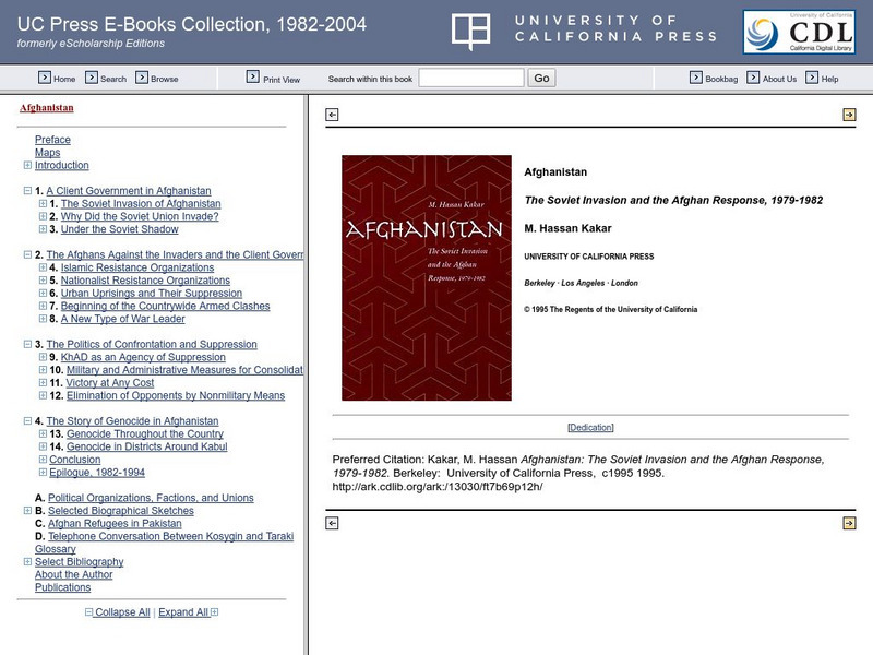 E Scholarship Editions: Afghanistan: The Soviet Invasion and Afghan Response eBook