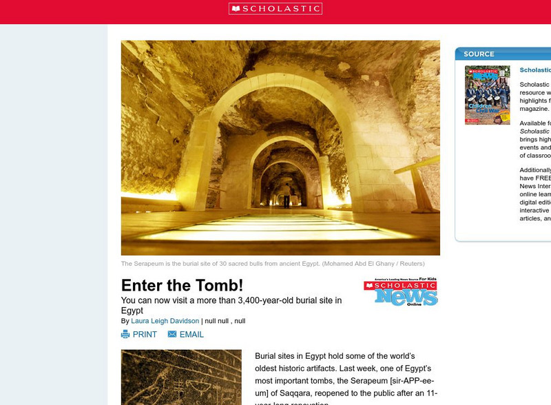 Scholastic News: Enter the Tomb! Article