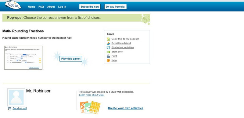 Quia: Math Rounding Fractions eBook Quia: Math Rounding Fractions eBook