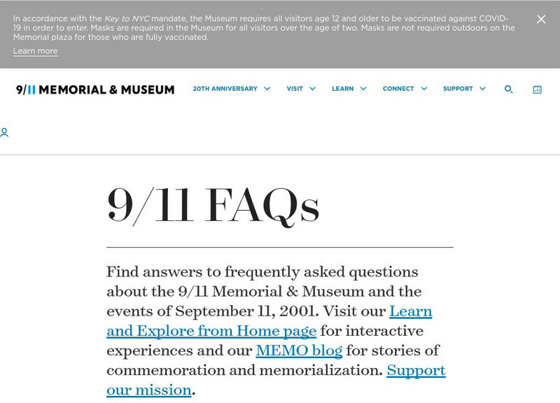 National September 11 Memorial & Museum: Faq Handout