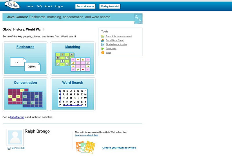 Quia: Global History: World War Ii Interactive