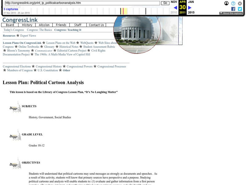 Dirksen Congressional Center: Political Cartoon Analysis Lesson Plan Dirksen Congressional Center: Political Cartoon Analysis Lesson Plan