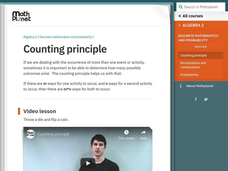 Math Planet: Algebra 2: Counting Principle eBook Math Planet: Algebra 2: Counting Principle eBook
