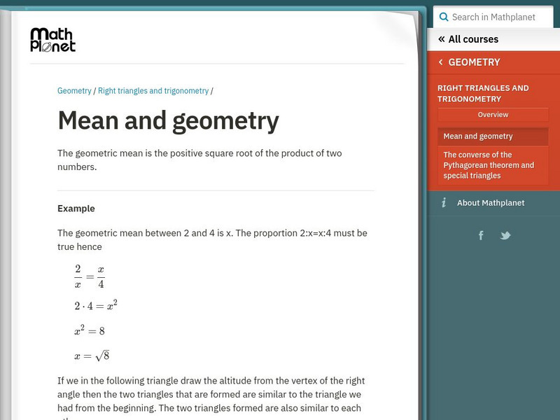 Math Planet: Geometry: Mean and Geometry eBook Math Planet: Geometry: Mean and Geometry eBook