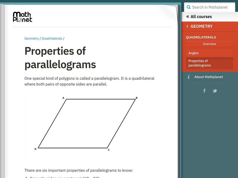 Math Planet: Geometry: Properties of Parallelograms eBook Math Planet: Geometry: Properties of Parallelograms eBook