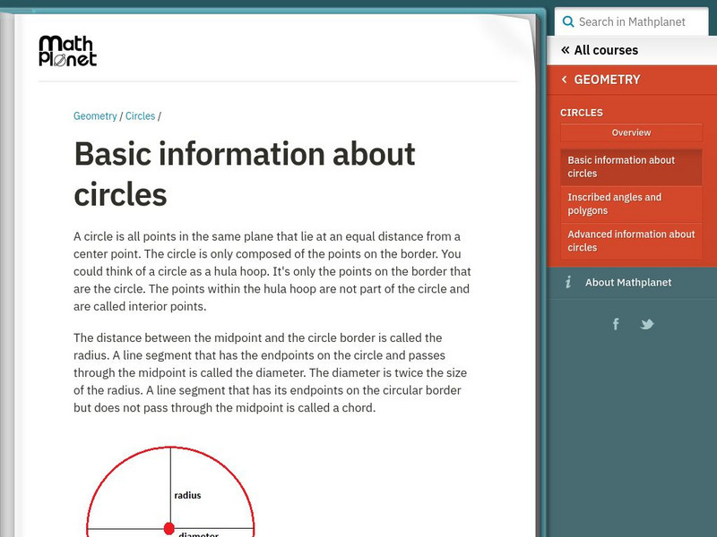 Math Planet: Geometry: Basic Information About Circles eBook Math Planet: Geometry: Basic Information About Circles eBook