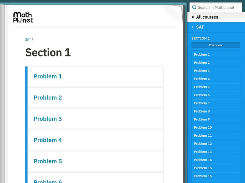Math Planet: Sat Section 1 Study Guide Math Planet: Sat Section 1 Study Guide