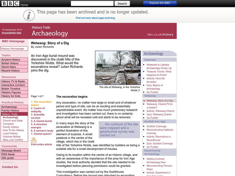 Bbc: History: Wetwang: Story of a Dig Website Bbc: History: Wetwang: Story of a Dig Website