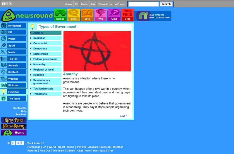 Bbc: Types of Government Article Bbc: Types of Government Article