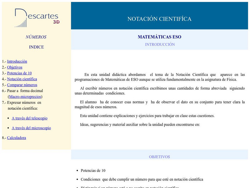 Ministerio De Educacion Y Ciencia: Notacion Cientifica Unit Plan Ministerio De Educacion Y Ciencia: Notacion Cientifica Unit Plan