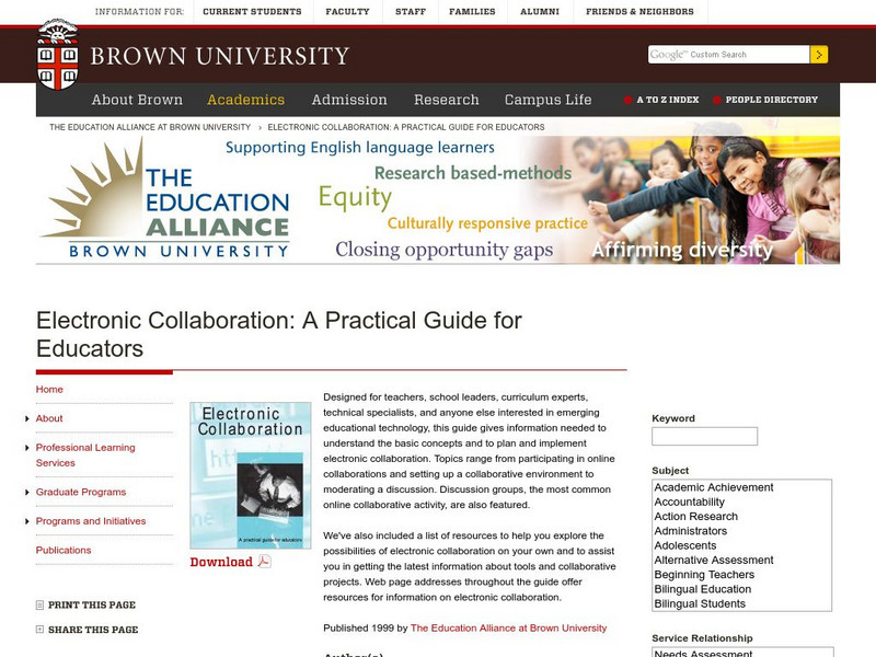 Brown University: Electronic Collaboration Website Brown University: Electronic Collaboration Website