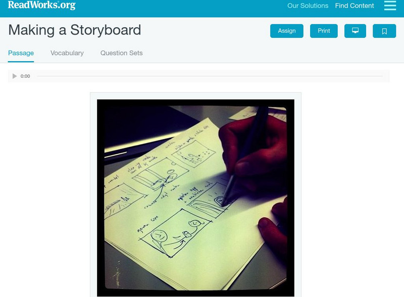 Read Works: Passages: Making a Storyboard Unit Plan Read Works: Passages: Making a Storyboard Unit Plan