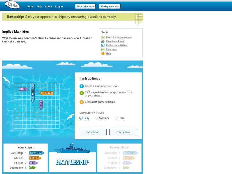 Quia: Implied Main Idea Interactive Quia: Implied Main Idea Interactive