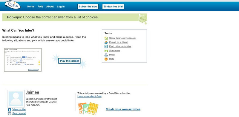Quia: What Can You Infer? Unknown Type Quia: What Can You Infer? Unknown Type