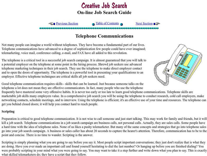 Amby: Telephone Communications Article Amby: Telephone Communications Article