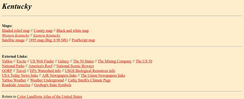 Johns Hopkins University: Kentucky State Maps Handout
