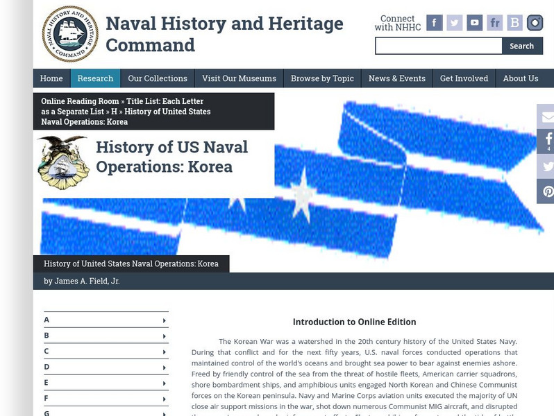 Naval History and Heritage: History of Naval Operations, Korea Website Naval History and Heritage: History of Naval Operations, Korea Website