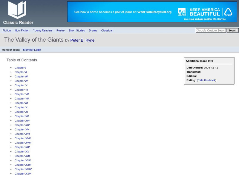 Classic Reader: The Valley of the Giants by Peter B. Kyne eBook Classic Reader: The Valley of the Giants by Peter B. Kyne eBook