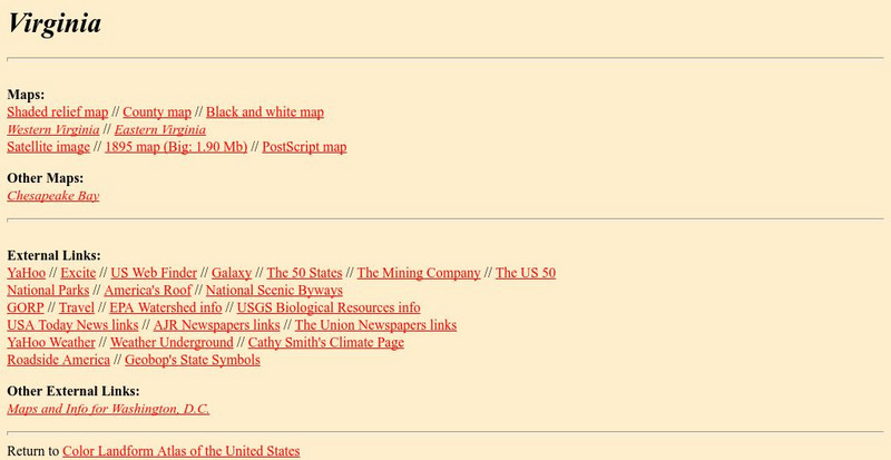 The Johns Hopkins University: Virginia State Maps Handout The Johns Hopkins University: Virginia State Maps Handout