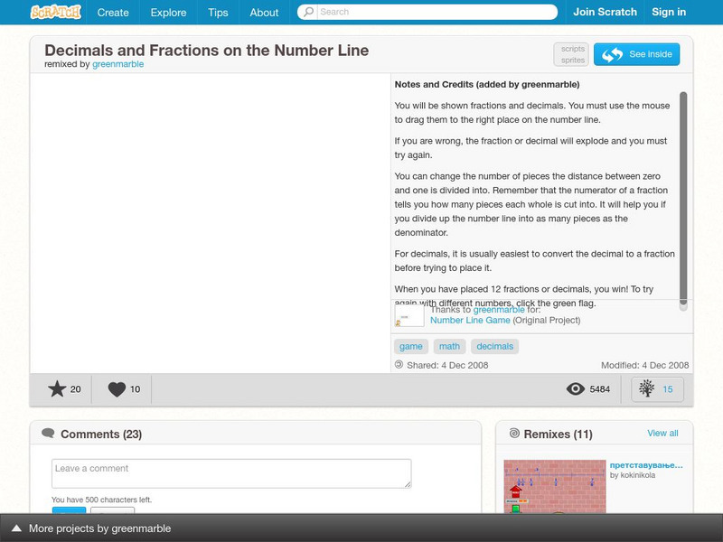 Mit: Scratch: Decimals and Fractions on the Number Line Whiteboard Mit: Scratch: Decimals and Fractions on the Number Line Whiteboard